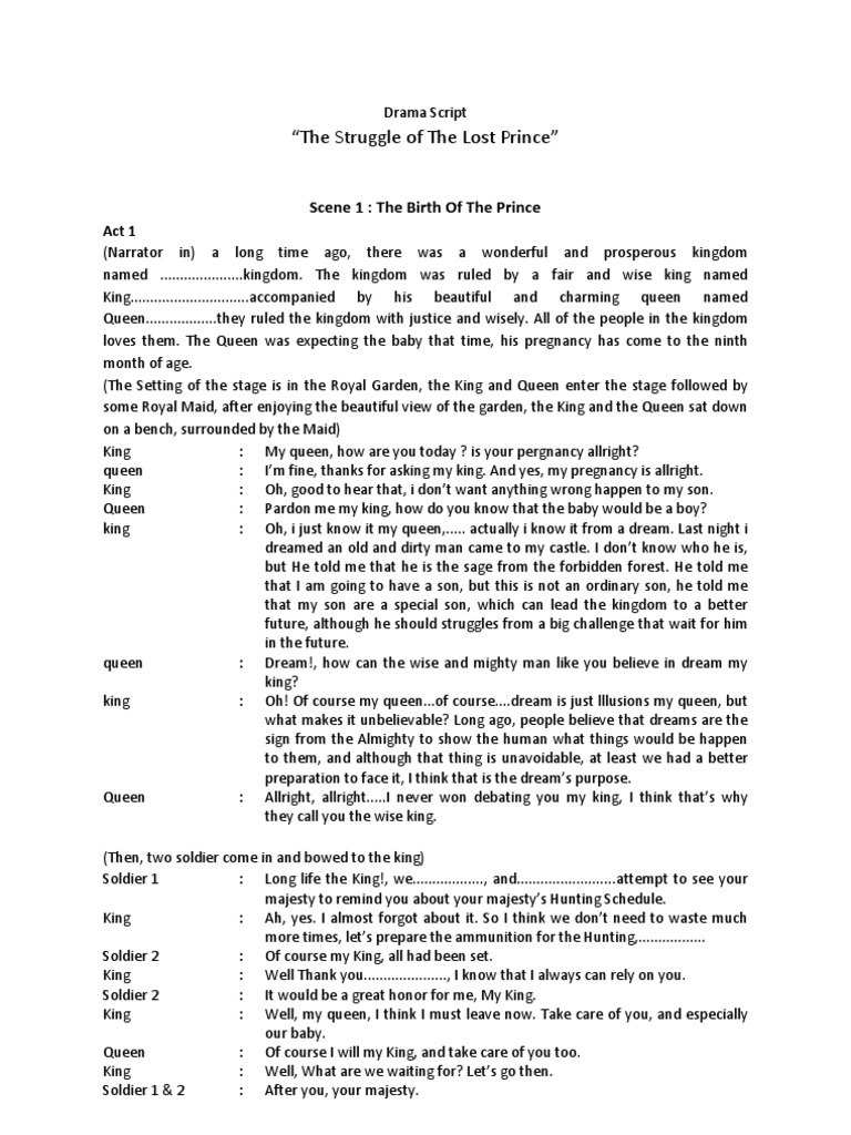 The Struggle of The Lost Prince Script | PDF | Religion & Spirituality