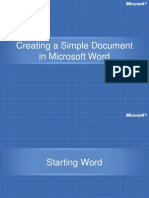 Creating A Simple Document in Microsoft Word