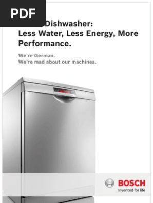 Bosch Dishwasher Brochure 24 2 Dishwasher Manufactured Goods