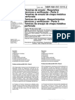 NBRNMISO 3310-2-1997 - Peneiras de Ensaio - Requisitos Tcnicos e Verificao - Parte 2