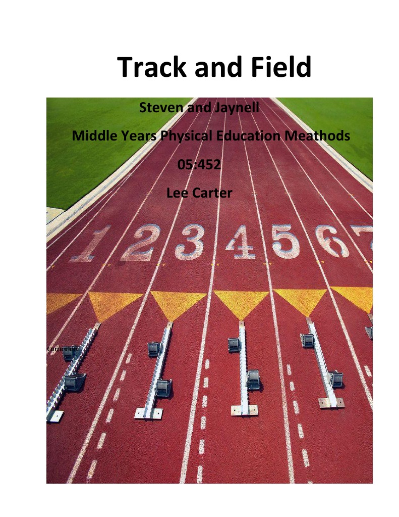 track and field unit plan Track And Field Sports