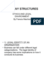 Company Structures: Ethics and Legal Environment by Francis Wachira
