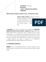 Demanda Reduccion de Pension Alimentos.