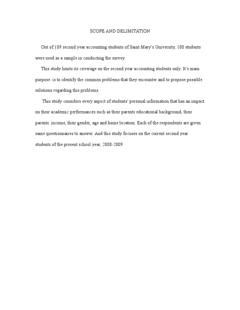Scope and Delimitation