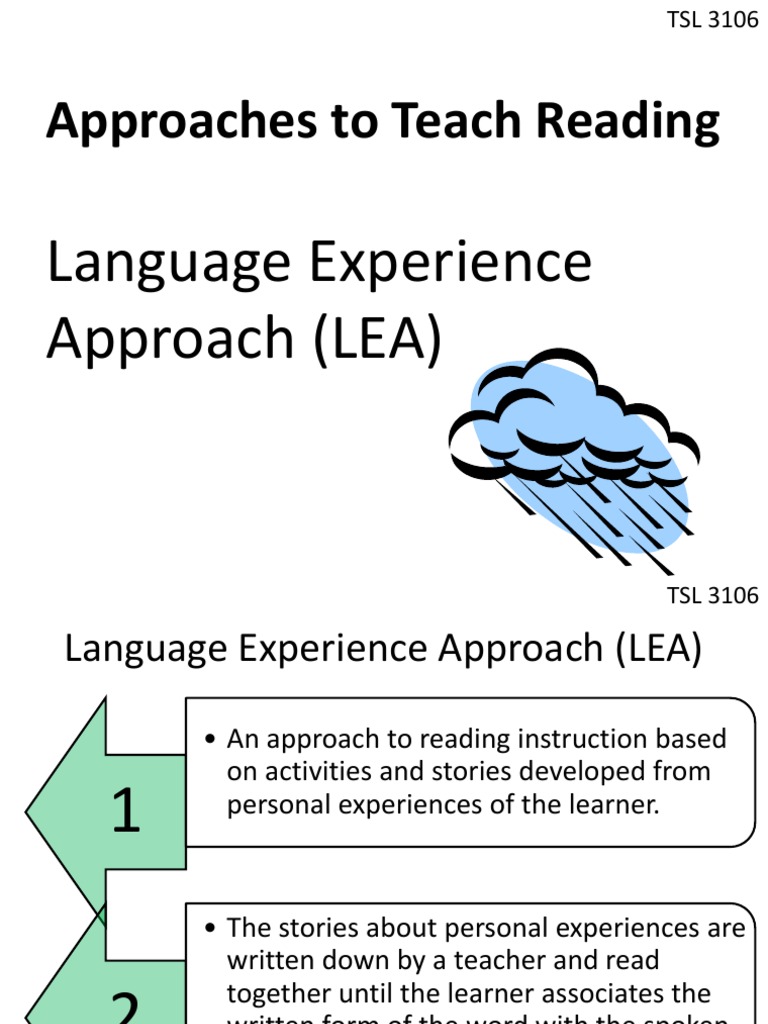 Approaches to Teach Reading Language Experience Approach (LEA