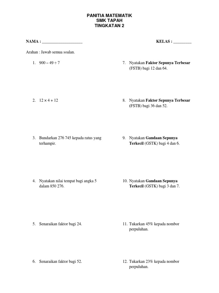Latihan f2 | PDF