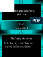 Definite and Indefinite Articles: P. 60 Realidades 1