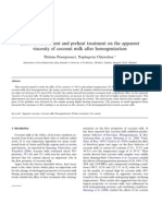 Effect of Fat Content and Preheat Treatment On The Apparent Viscosity of Coconut Milk After Homogenization