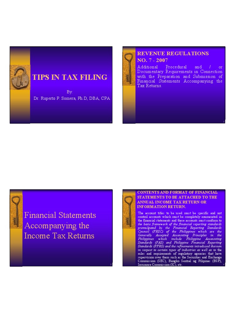 Tax Filing Tips and Financial Statements | PDF | Corporate Tax | Income Tax