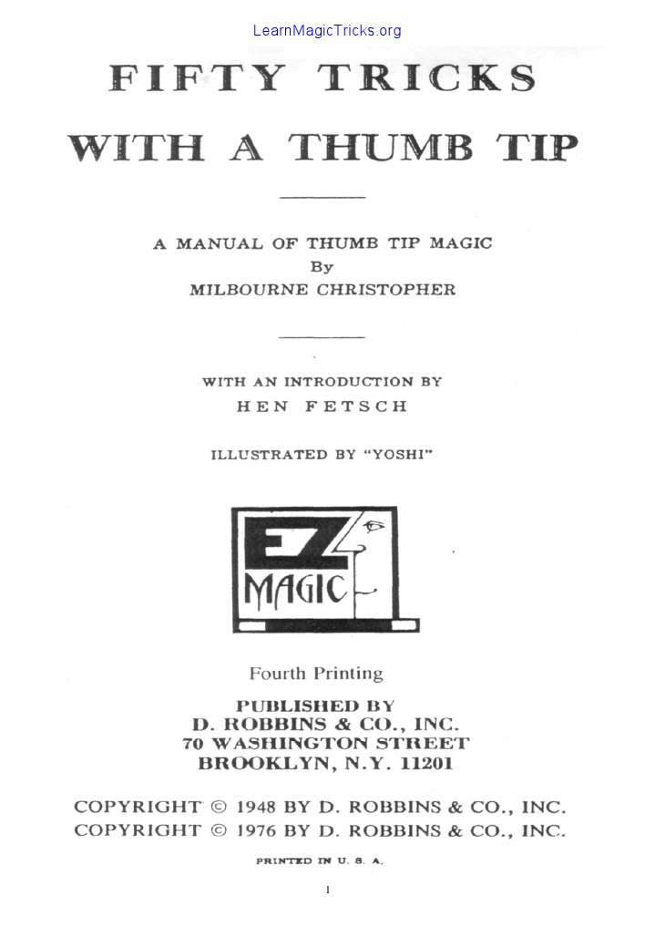 50 Tricks With Thumb Tip PDF