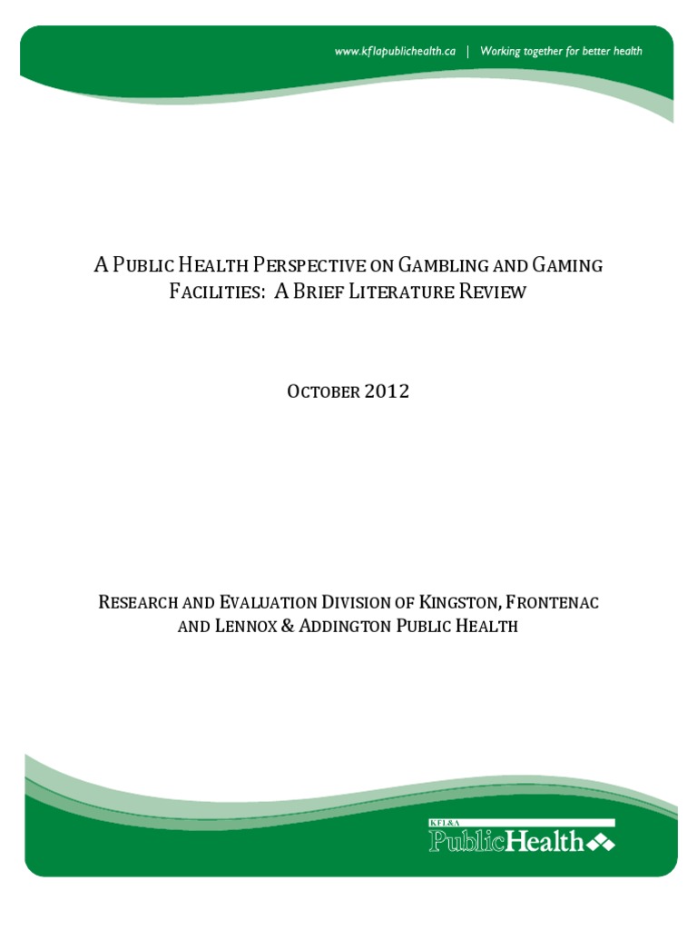 Public Health Impact of Gambling Facilities | PDF | Problem Gambling ...
