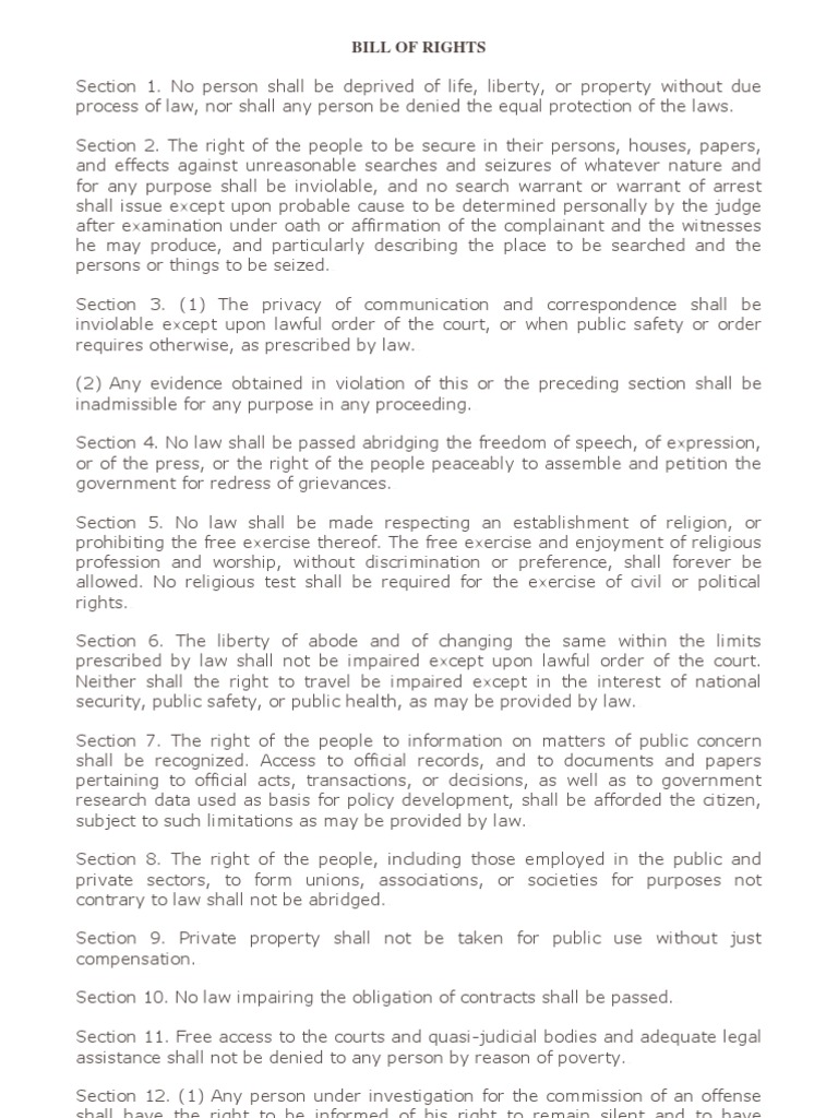 Bill of Rights | PDF | United States Bill Of Rights | Search And Seizure