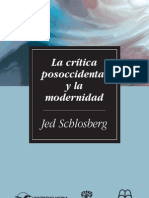 Jed Scholberg, la crítica postoccidental y la modernidad
