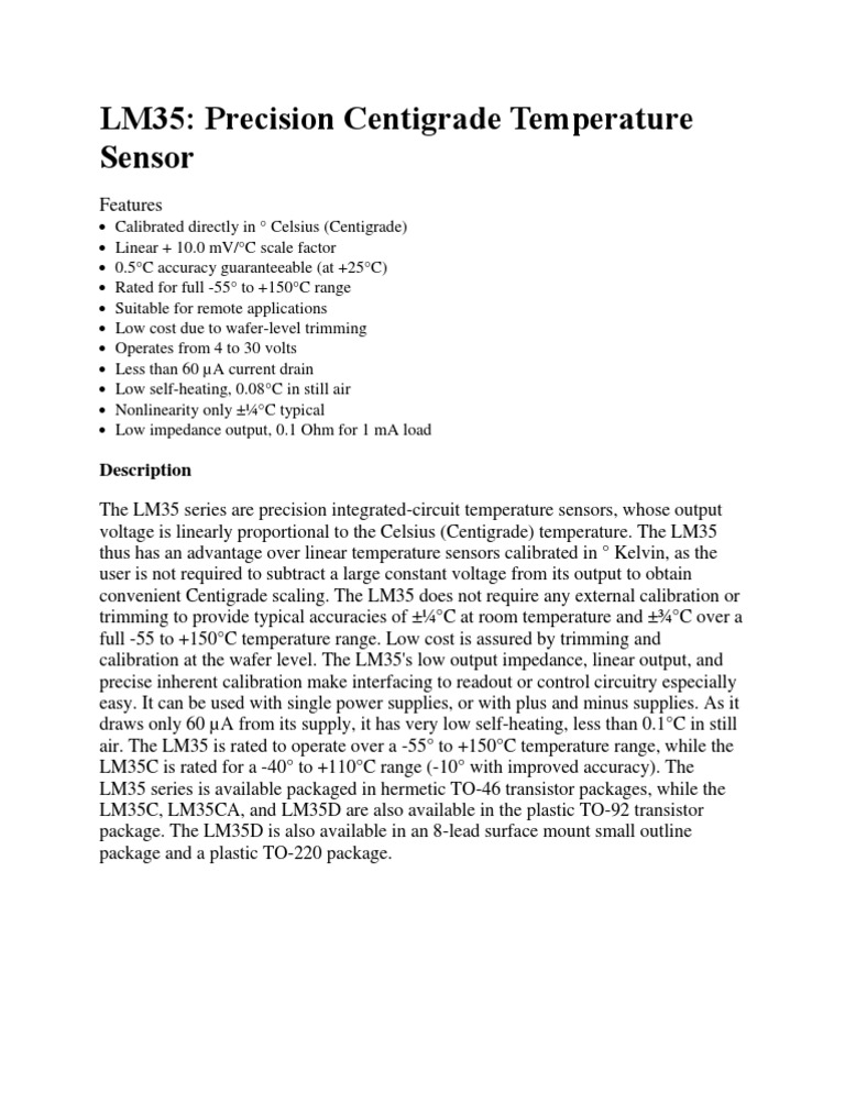 Precision Temp Sensor Guide | PDF