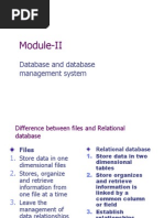 Module-II: Database and Database Management System