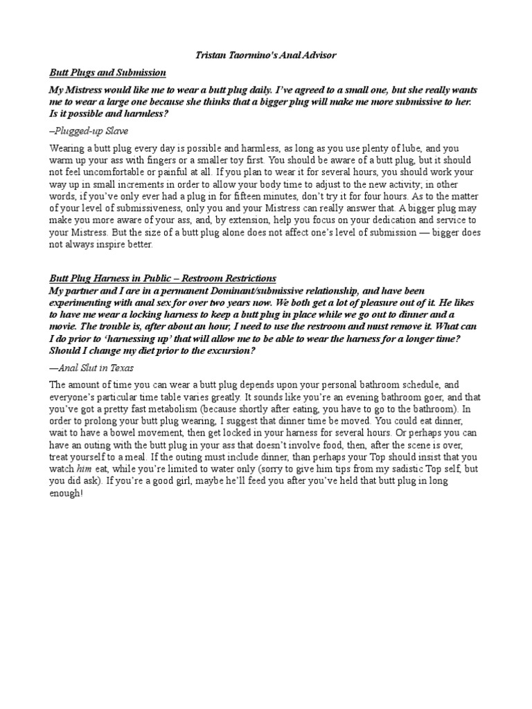 What butt plug do you wear the most, and how long do you wear it