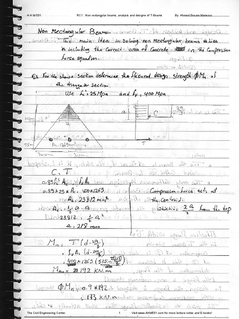 AHM531 RC1: Non Rectangular Beams, Analysis and Designe of T-Beams By ...
