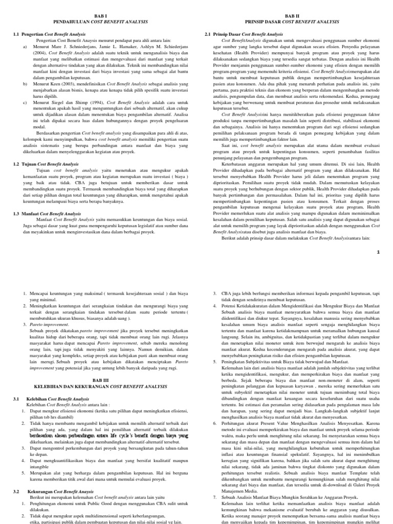 Cost Benefit Analysis