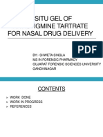 Insitu Gel of Rivastigmine Tartrate For Nasal Drug Delivery