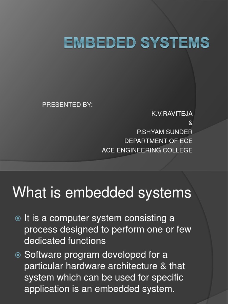Overview of Embedded Systems | PDF | Computers