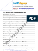Idea Cellular Sample Technical Placement Paper Level1