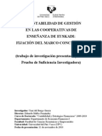 La Contabilidad de Gestión en Las Cooperativas de Enseñanza de Euskadi: Fijación Del Marco Conceptual (Prueba de Suficiencia Investigadora)