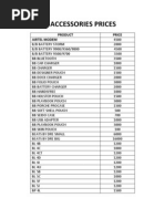 Accessories Prices: Product Price Airtel Modem