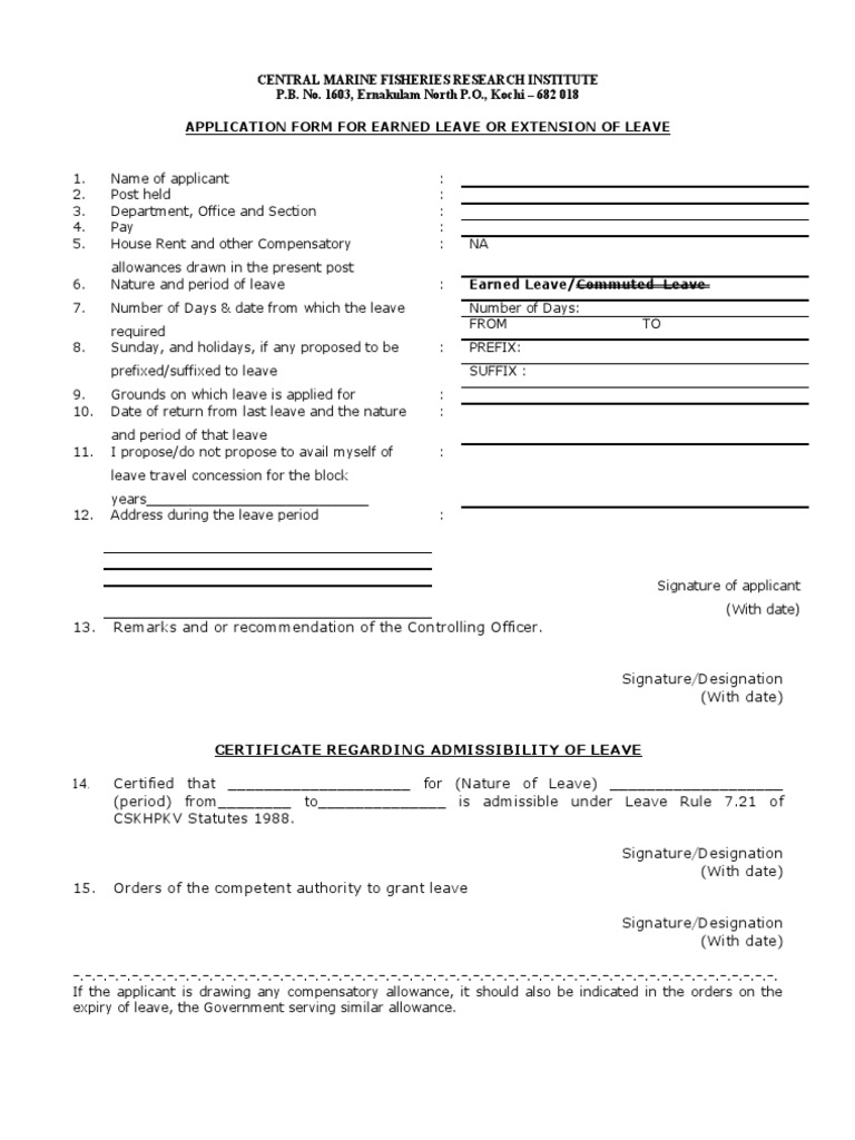 App For Leave From Govt | PDF