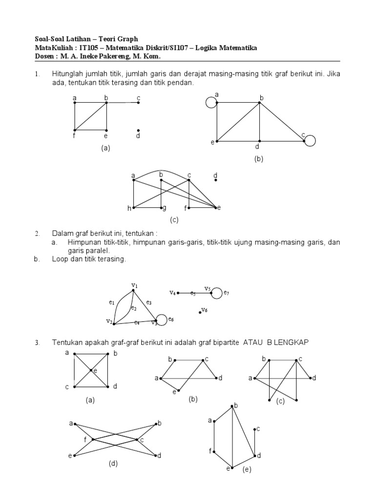 Soal Soal Latihan It105 Teori Graph
