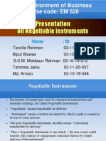 presentation on negotiable instrument