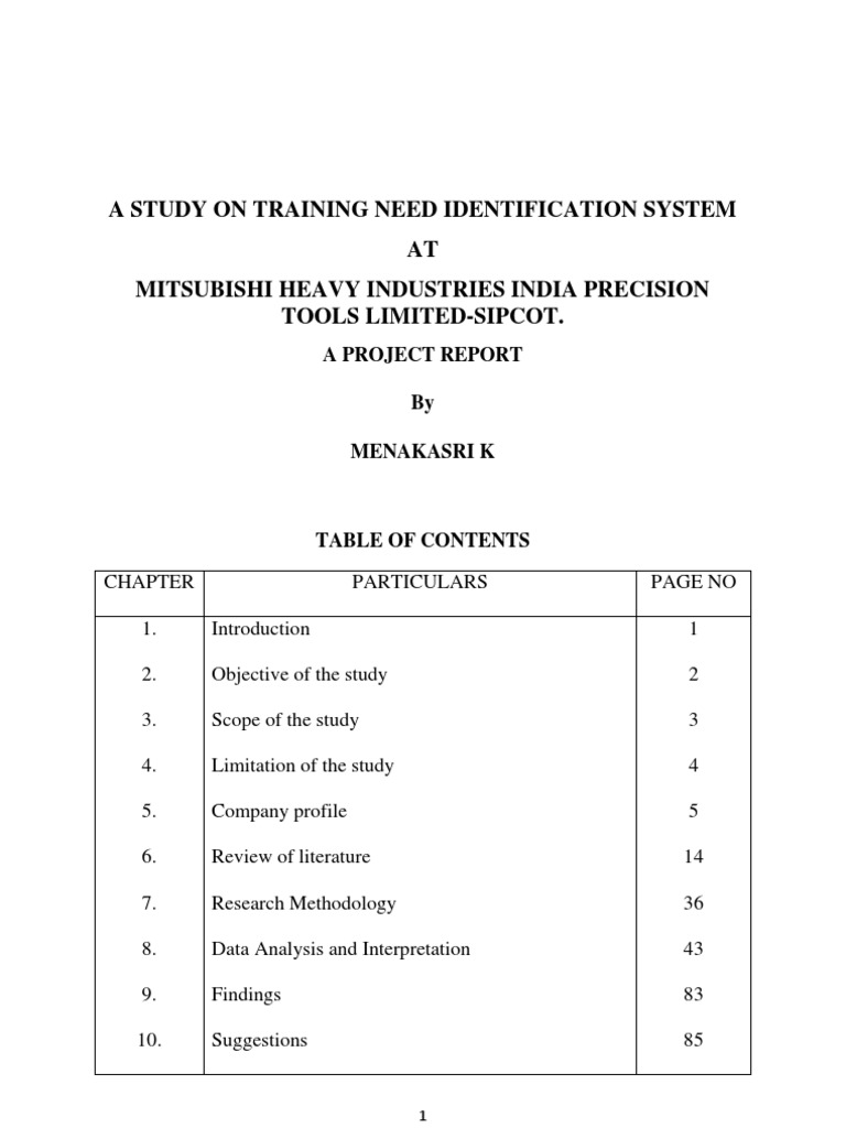 Training Need Identification Study | PDF | Sampling (Statistics ...