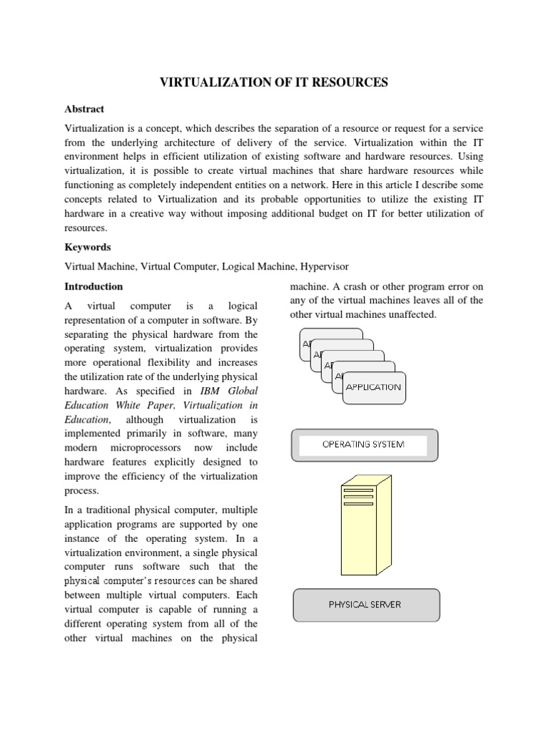 Virtualization of IT Resources - Final | PDF | Virtualization | Virtual ...