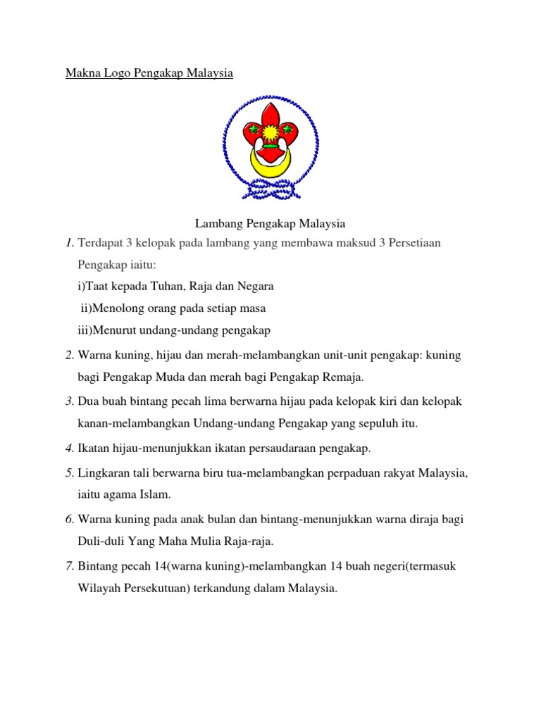 Makna Logo Pengakap Malaysia Dan Dunia Pdf