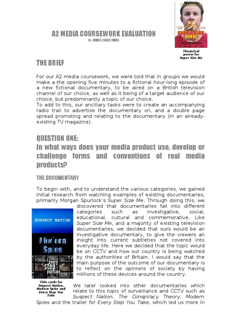 A2 Media Coursework Evaluation by James Christmas | PDF | Documentary ...