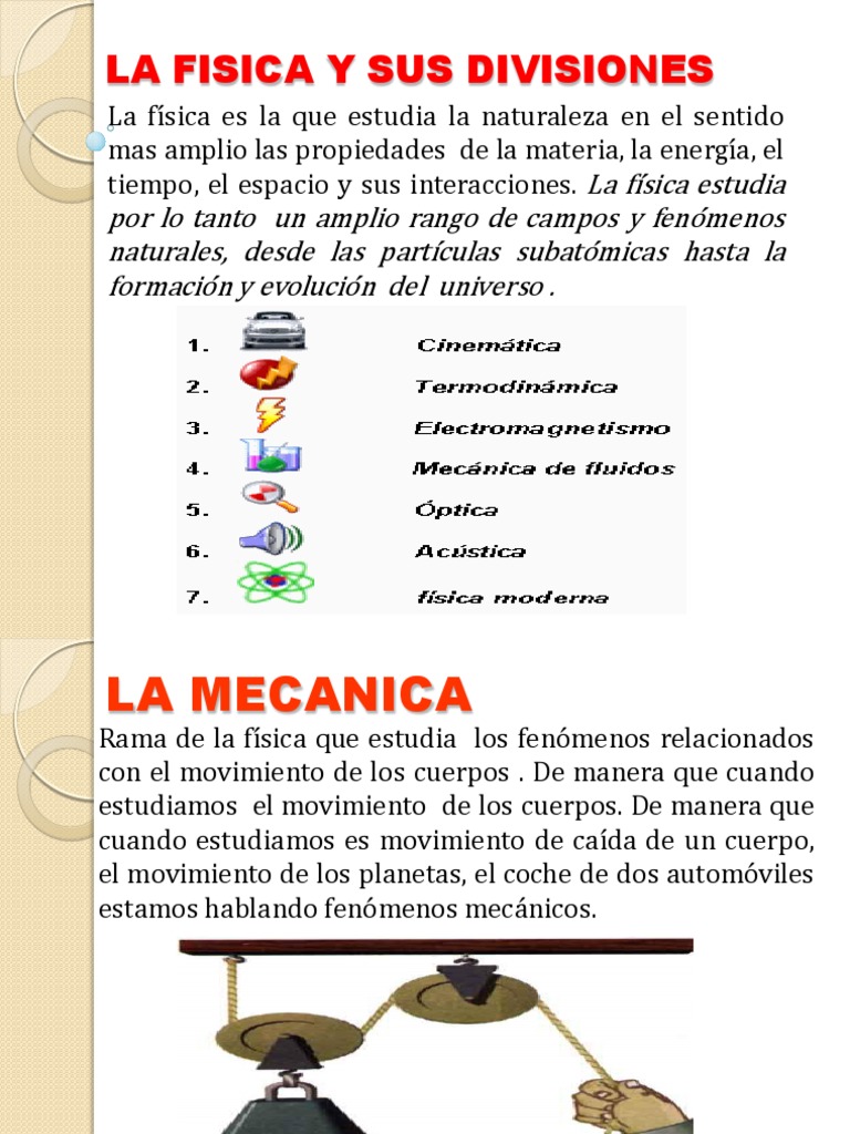 La Fisica y Sus Divisiones