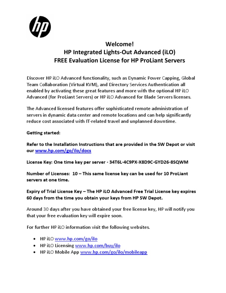 Hp ilo 2 license keygen