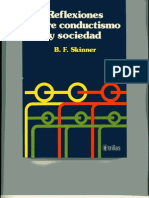 Skinner (1978) Reflexiones Sobre Conductismo y Sociedad