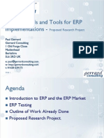 Test Methods and Tools For ERP Implementations - : Proposed Research Project