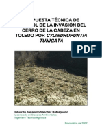 Propuesta de control de la invasión en Toledo de Cylindropuntia tunicata