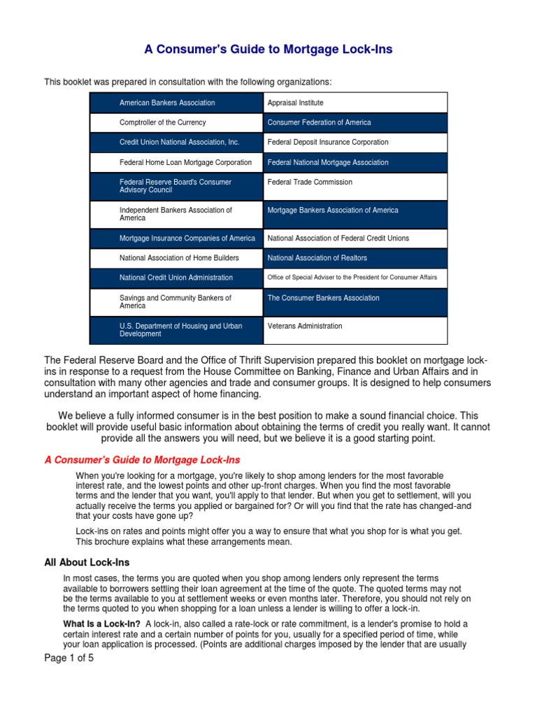 Understanding Mortgage Lock-Ins Guide | PDF | Loans | Mortgage Loan