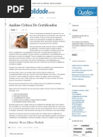 Blog da Qualidade - Análise crítica de certificados