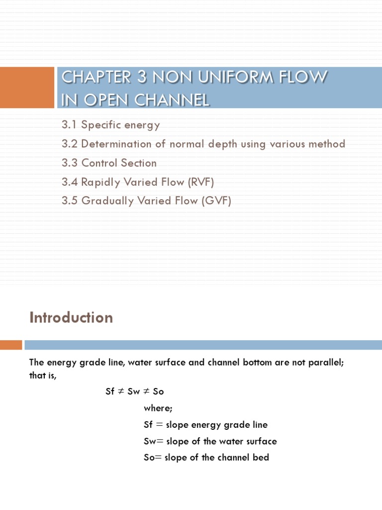 Non-Uniform Flow in Open Channels | PDF | Applied And Interdisciplinary ...
