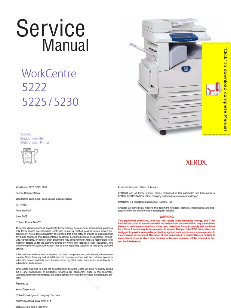 86553381 XEROX Work Centre 5222 5225 5230 Service Manual Pages | Image