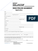 Citizens Police Academy: Application