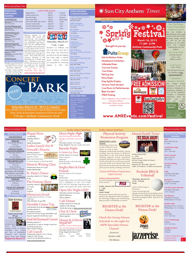Sun City Anthem March 2013 Events Guide | PDF | Nature | Leisure
