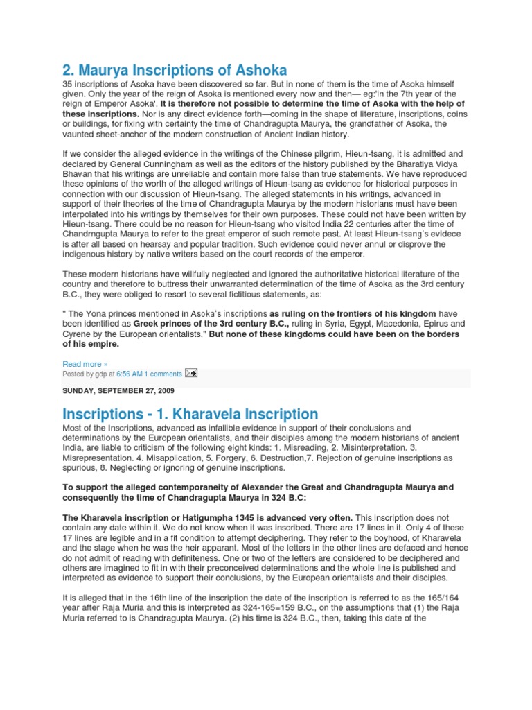 Maurya Incriptions of Ashoka PDF Ashoka Religion And Belief