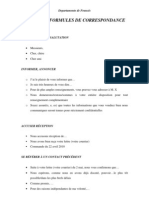 Formules de Correspondance