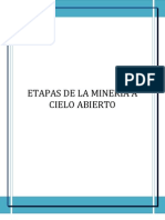 Etapas minería cielo abierto