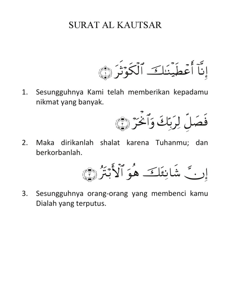 Surat Al Kautsar dan Maknanya | PDF | Griya & Taman