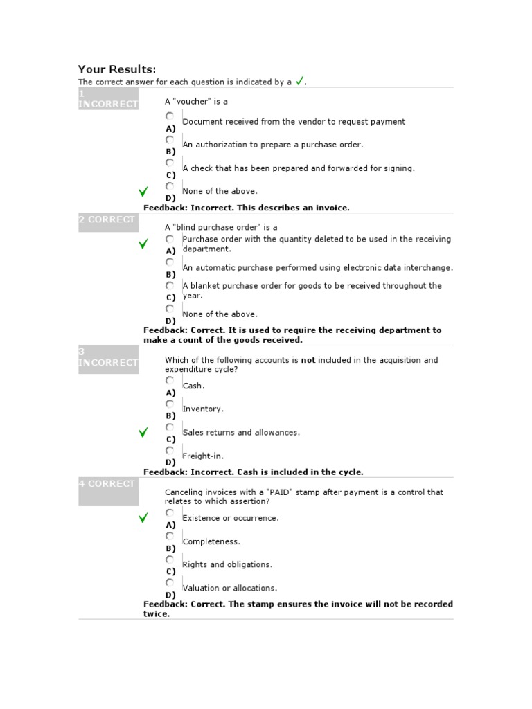 CH 8 Quiz | PDF | Accounts Payable | Business Economics
